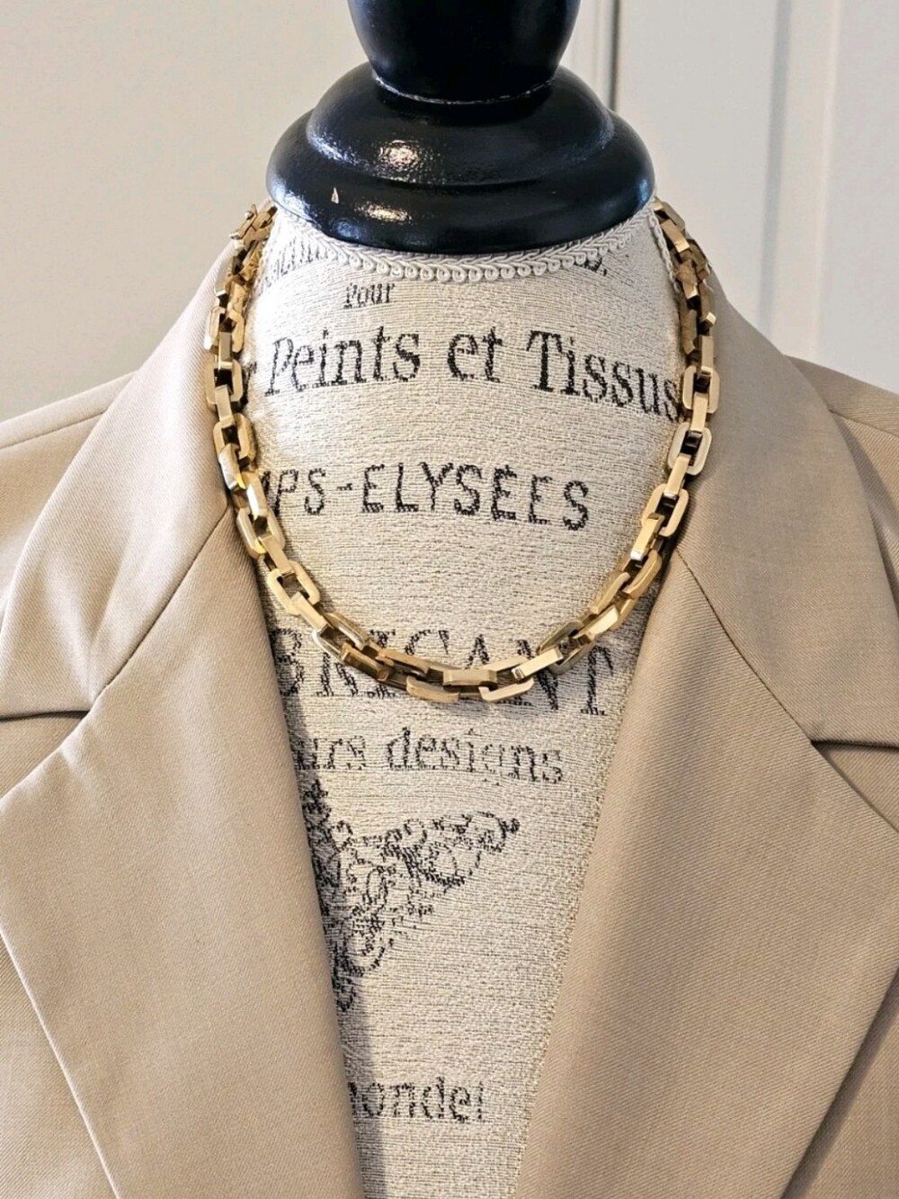 Eddie Borgo Supra Link Chain Gold Statement Necklace 17" Length NWT Retail $425